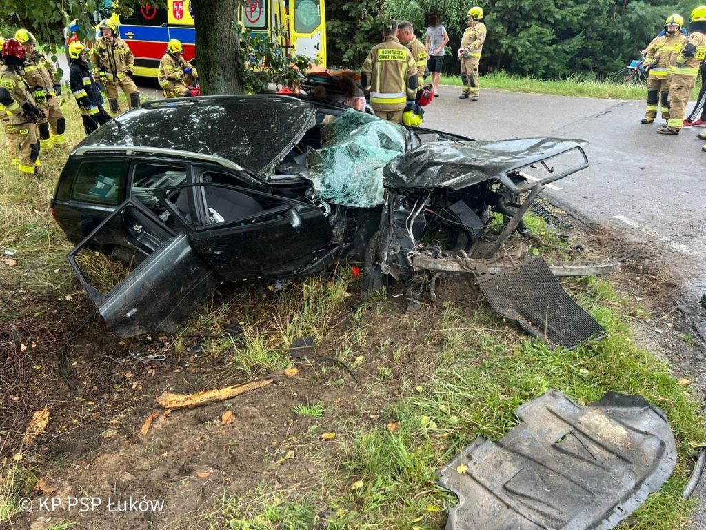 niebezpieczny wypadek w powiecie łukowskim