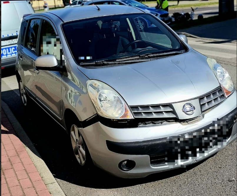 Kolizja osobówki z motocyklem