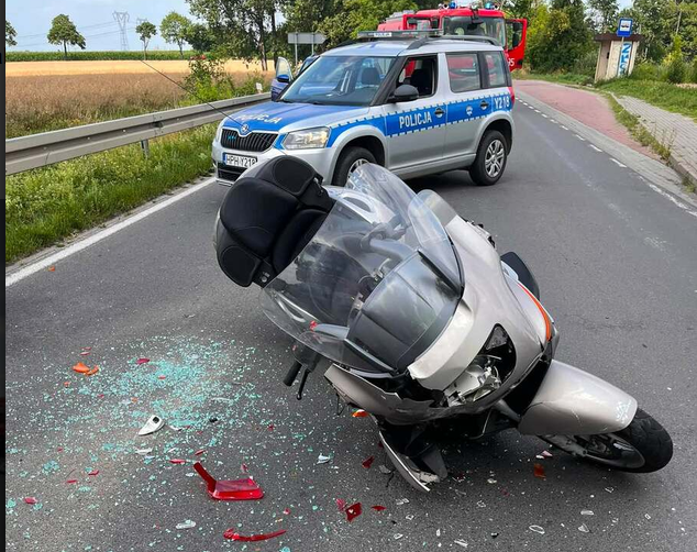 Zdarzenie drogowe z udziałem motocyklisty