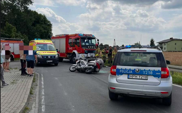 Zdarzenie drogowe z udziałem motocyklisty